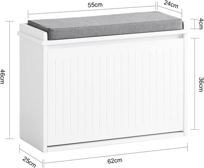 Hallway Shoe Bench Rack Cabinet Seat Cushion - Cosy Abode