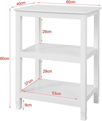 Console Table 3 Shelves, White - Cosy Abode