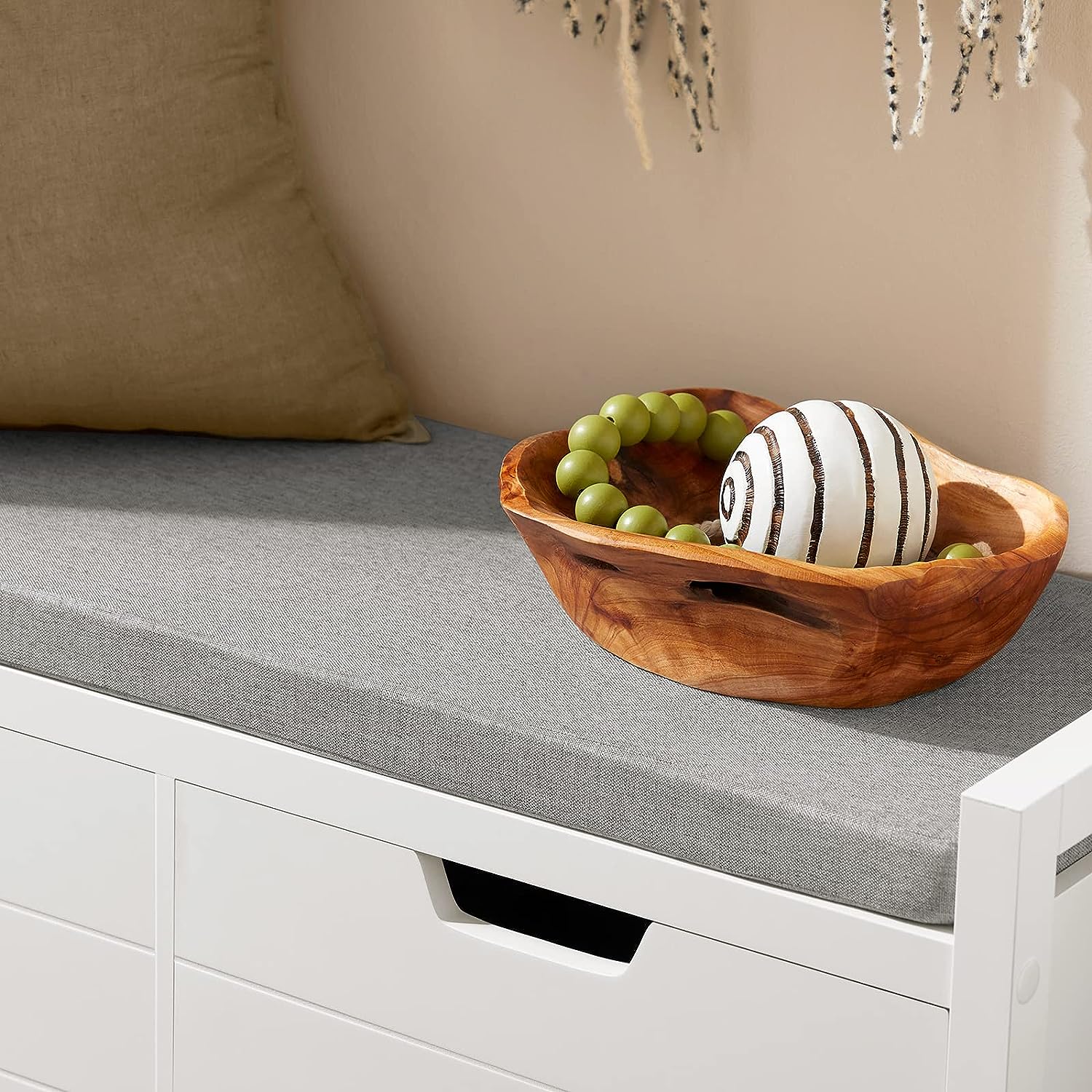 Shoe Bench Shoe Rack Cabinet Hallway, White - Cosy Abode