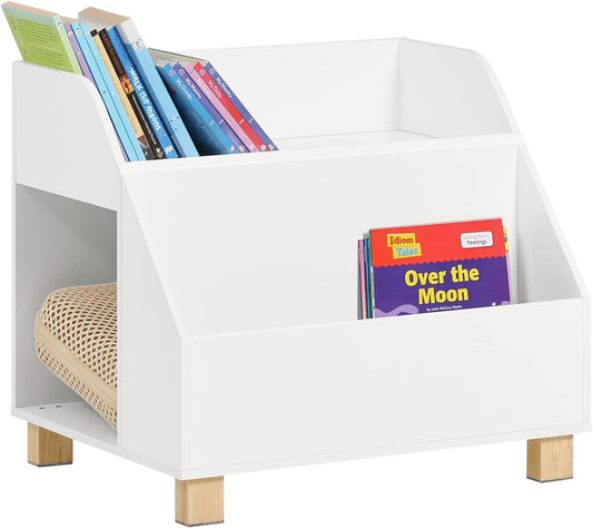 Kids Storage Bookcase 3 Compartments, White - Cosy Abode