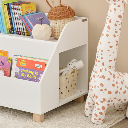 Kids Storage Bookcase 3 Compartments, White - Cosy Abode