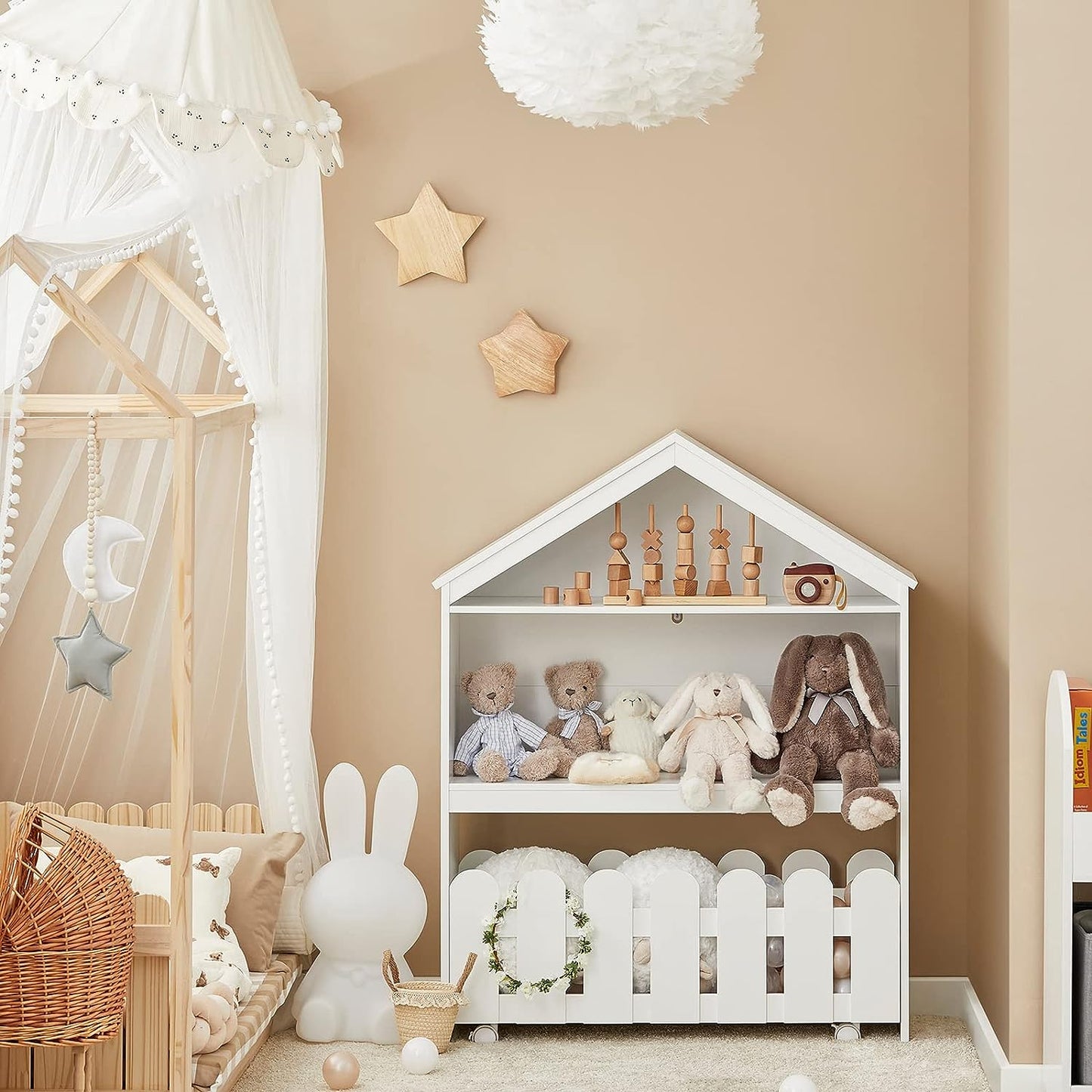 Kids Bookcase Shelf Storage Mobile Toy Chest - Cosy Abode