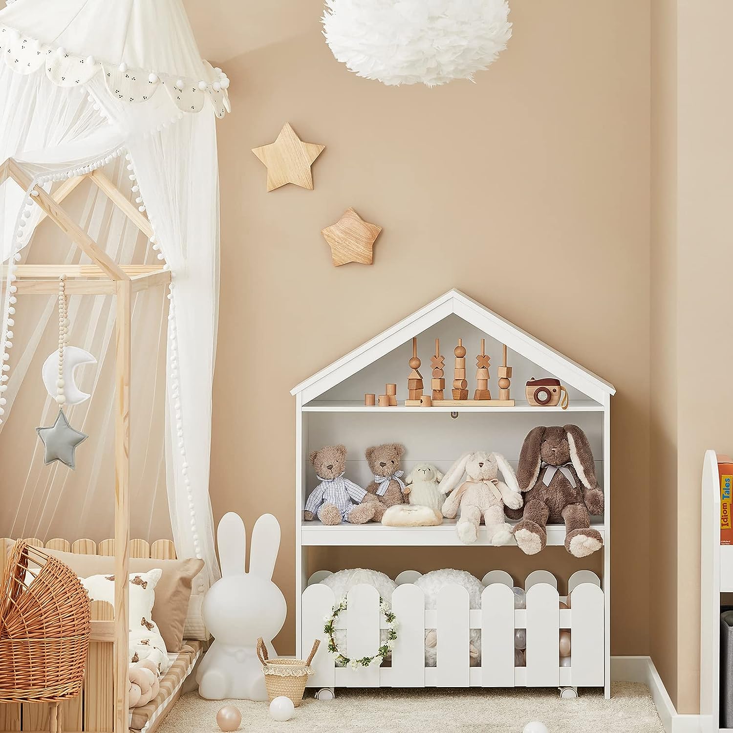 Kids Bookcase Shelf Storage Mobile Toy Chest - Cosy Abode