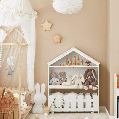 Kids Bookcase Shelf Storage Mobile Toy Chest - Cosy Abode