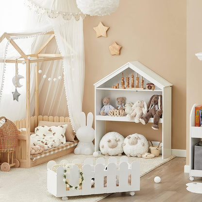 Kids Bookcase Shelf Storage Mobile Toy Chest - Cosy Abode