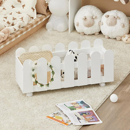 Kids Bookcase Shelf Storage Mobile Toy Chest - Cosy Abode