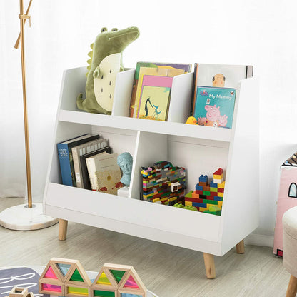 Childrens Shelving Unit, 5 Compartments Bookcase - Cosy Abode