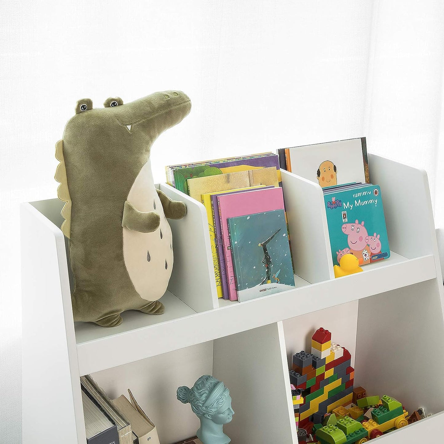 Childrens Shelving Unit, 5 Compartments Bookcase - Cosy Abode