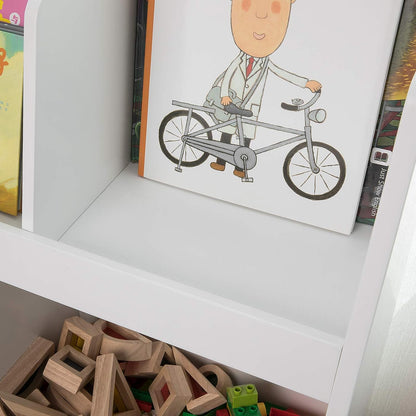 Childrens Shelving Unit, 5 Compartments Bookcase - Cosy Abode