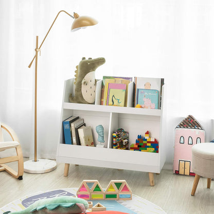 Childrens Shelving Unit, 5 Compartments Bookcase - Cosy Abode