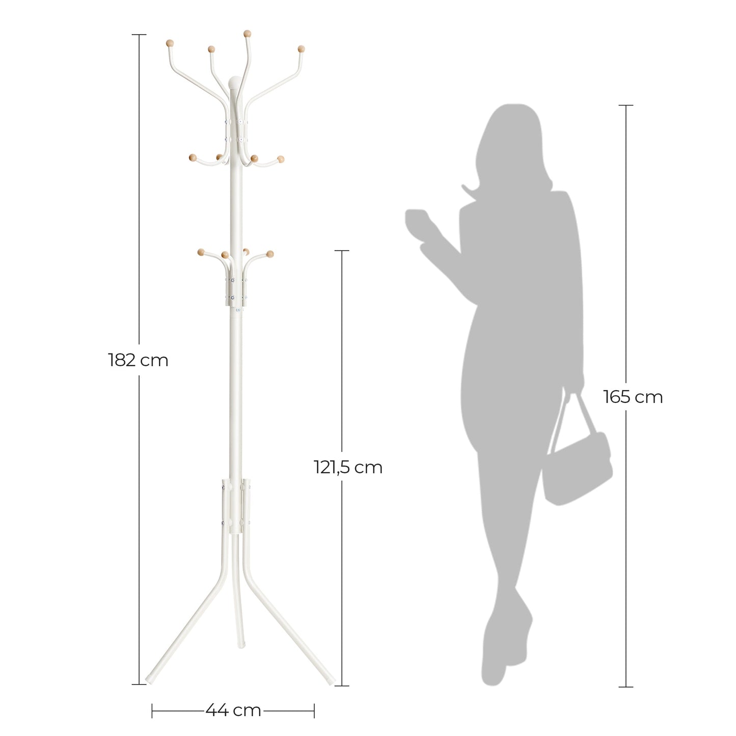 Metal Coat Rack ,White - Cosy Abode