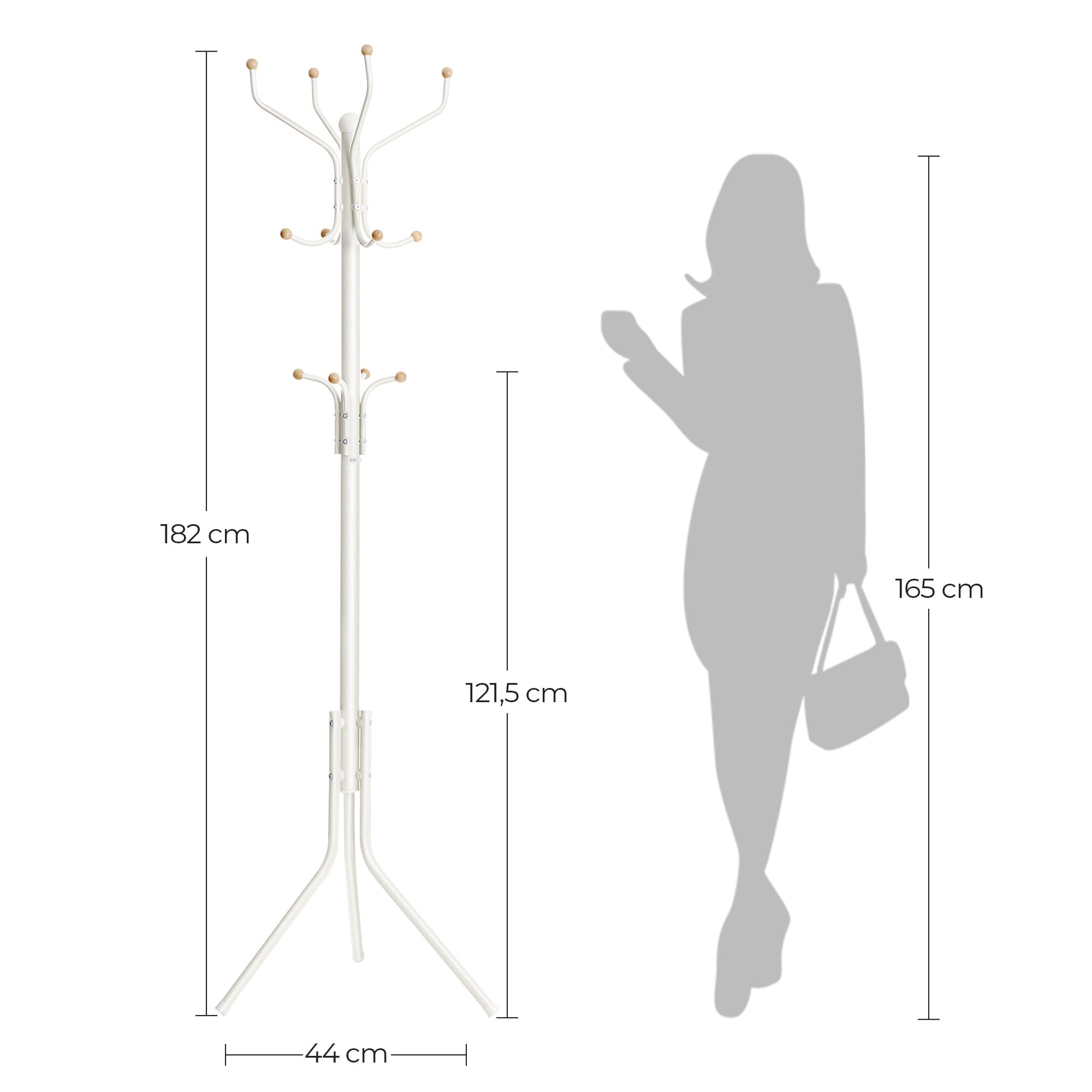 Metal Coat Rack ,White - Cosy Abode
