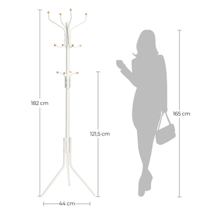 Metal Coat Rack ,White - Cosy Abode