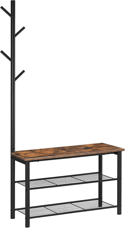 Multifunctional Entryway Coat Rack Shoe Bench for Living Room and Bedroom - Cosy Abode