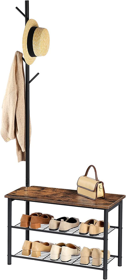Multifunctional Entryway Coat Rack Shoe Bench for Living Room and Bedroom - Cosy Abode