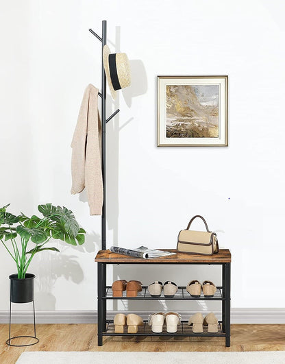 Multifunctional Entryway Coat Rack Shoe Bench for Living Room and Bedroom - Cosy Abode