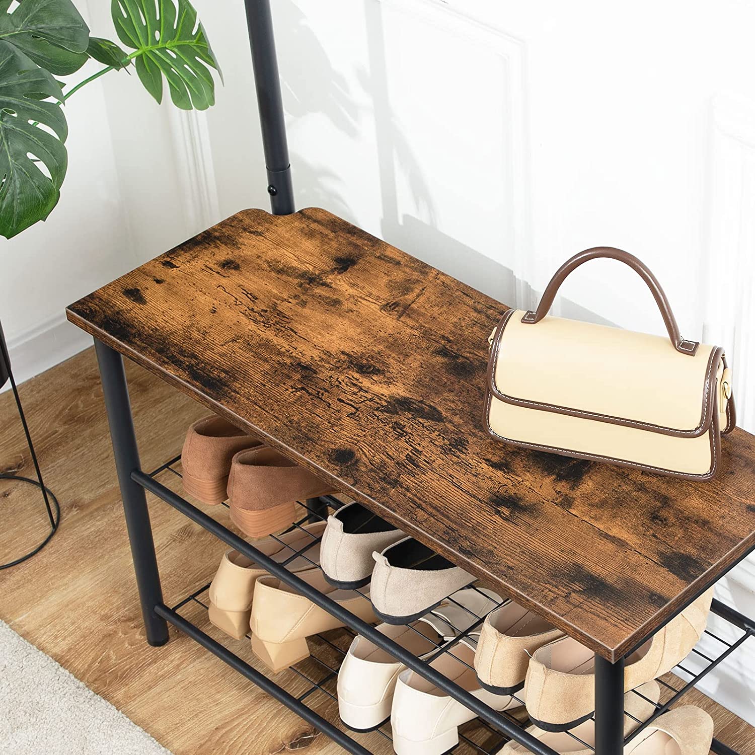 Multifunctional Entryway Coat Rack Shoe Bench for Living Room and Bedroom - Cosy Abode