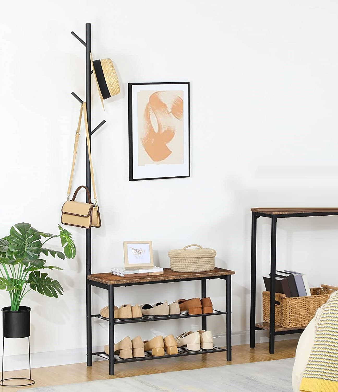 Multifunctional Entryway Coat Rack Shoe Bench for Living Room and Bedroom - Cosy Abode