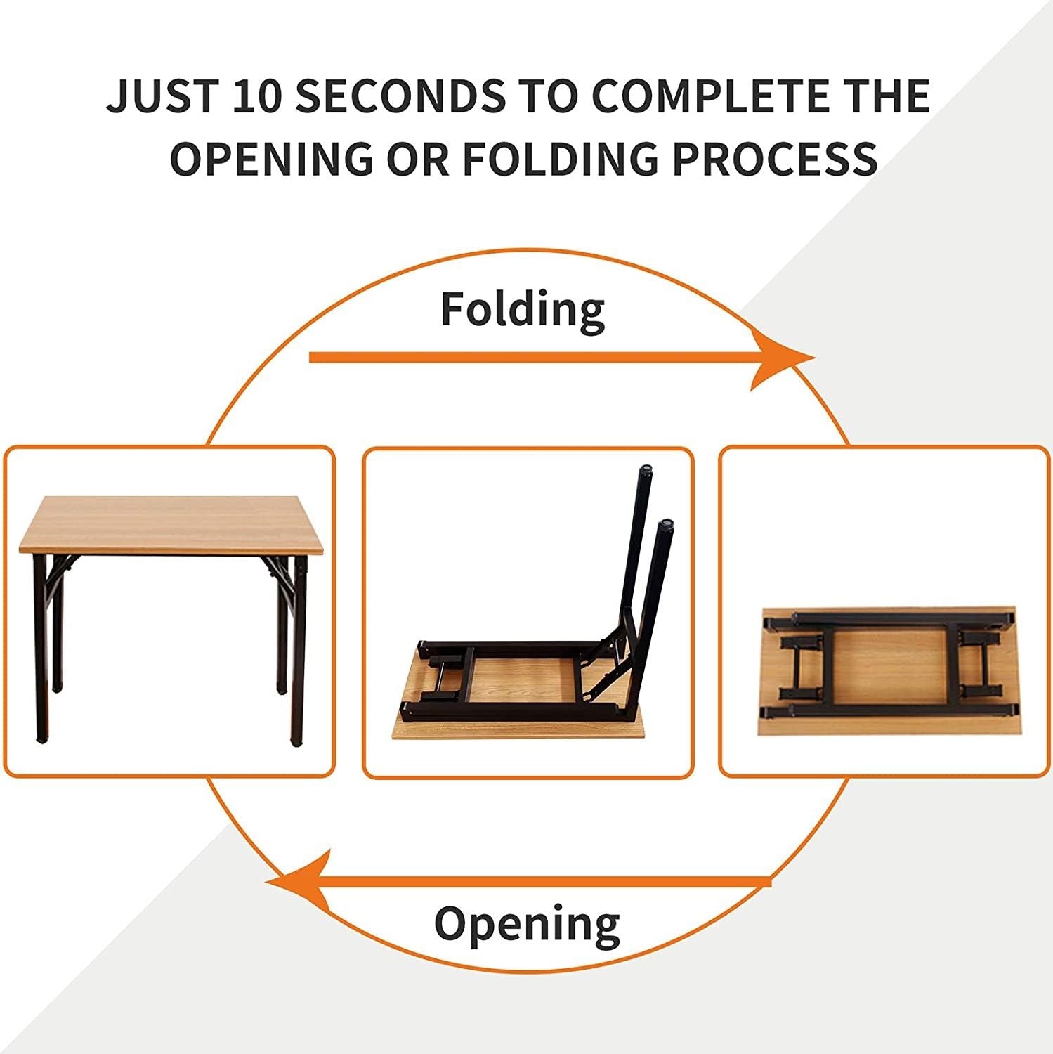 Sturdy and Heavy Duty Foldable Office Computer Desk (Teak, 80cm) - Cosy Abode