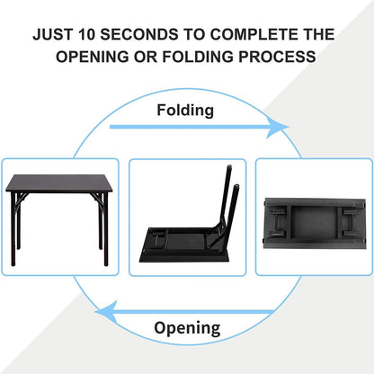 Sturdy and Heavy Duty Foldable Office Computer Desk (Walnut, 80cm) - Cosy Abode