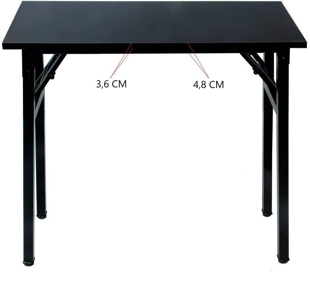 Sturdy and Heavy Duty Foldable Office Computer Desk (Walnut, 80cm) - Cosy Abode