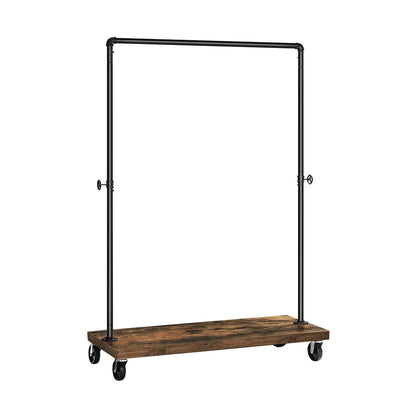 Industrial Pipe Rolling Garment Rack Shoe Shelf - Cosy Abode