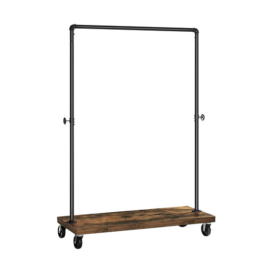 Industrial Pipe Rolling Garment Rack Shoe Shelf - Cosy Abode