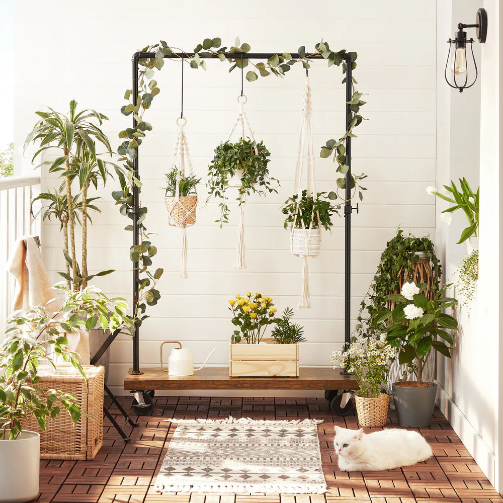 Industrial Pipe Rolling Garment Rack Shoe Shelf - Cosy Abode