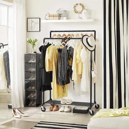 Industrial Pipe Clothes Rack Wheels , 110Kg load - Cosy Abode