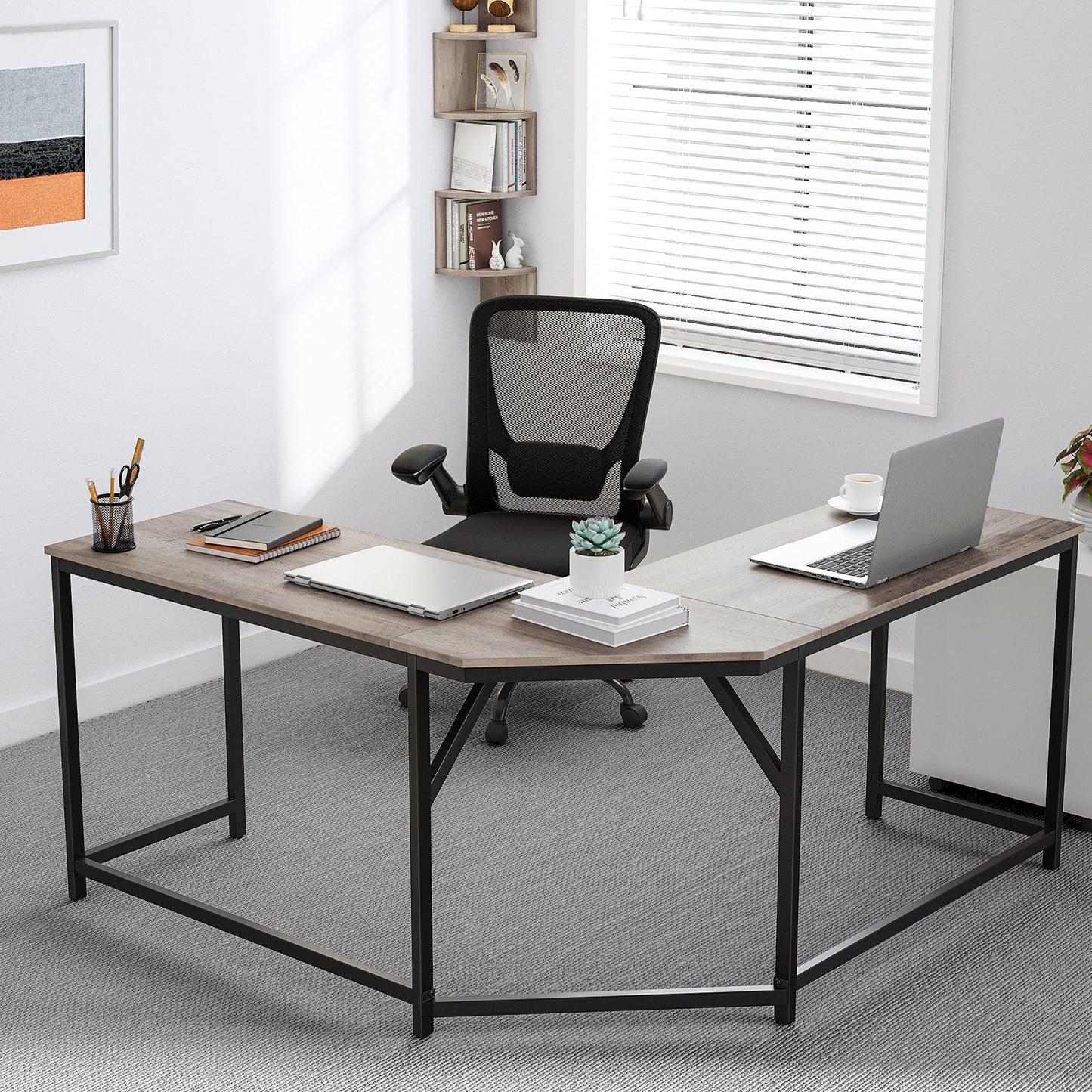 L-Shaped Computer Desk Corner - Cosy Abode