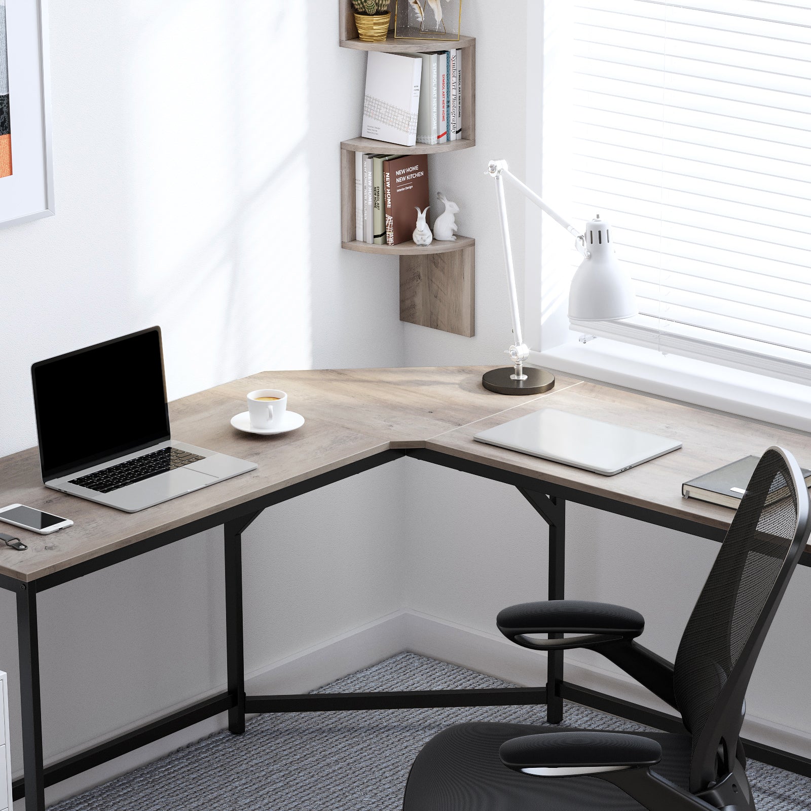 L-Shaped Computer Desk Corner - Cosy Abode