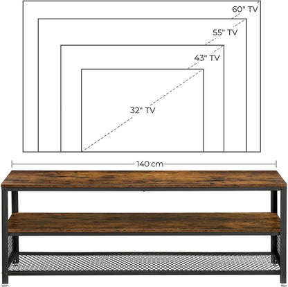 Industrial TV Cabinet Sturdy Wooden Entertainment Unit - Cosy Abode
