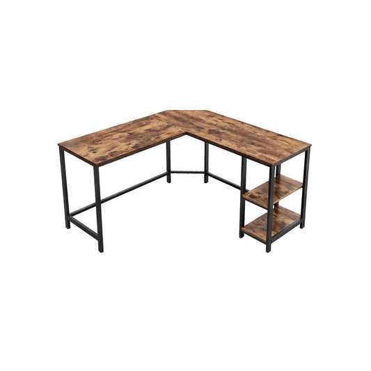 L-Shaped Desk with Shelves - Cosy Abode