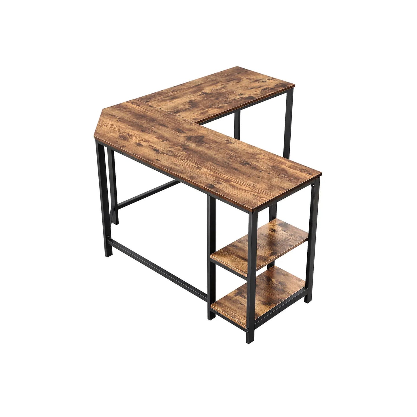 L-Shaped Desk with Shelves - Cosy Abode