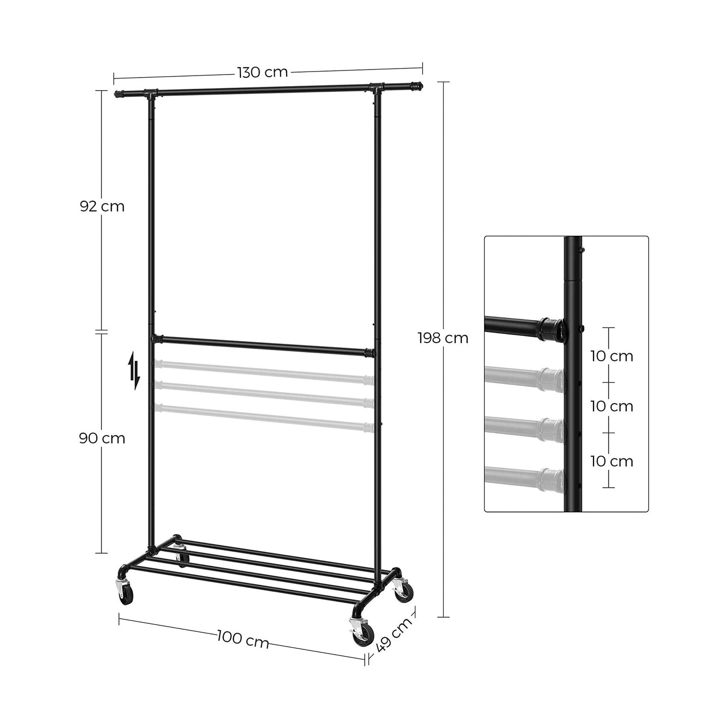 Industrial Clothes Rack - Cosy Abode