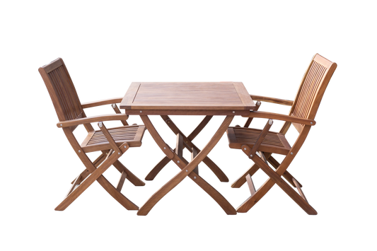 Maculata folding table and 2 armchairs - Cosy Abode