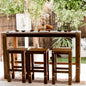 Sturdy bar table & stool set - Natural - Cosy Abode