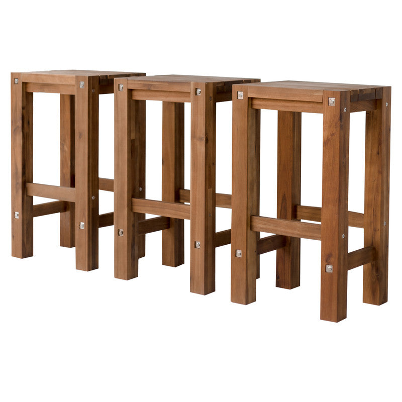 Set of 3 natural bar stools - Cosy Abode