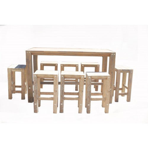 Sturdy 1.8 Metre Bar table White Brush Finish - Cosy Abode