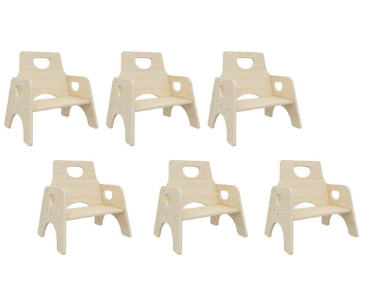 Jooyes Kids Stackable Wooden Toddler Chair H25cm - 6 Pack - Cosy Abode