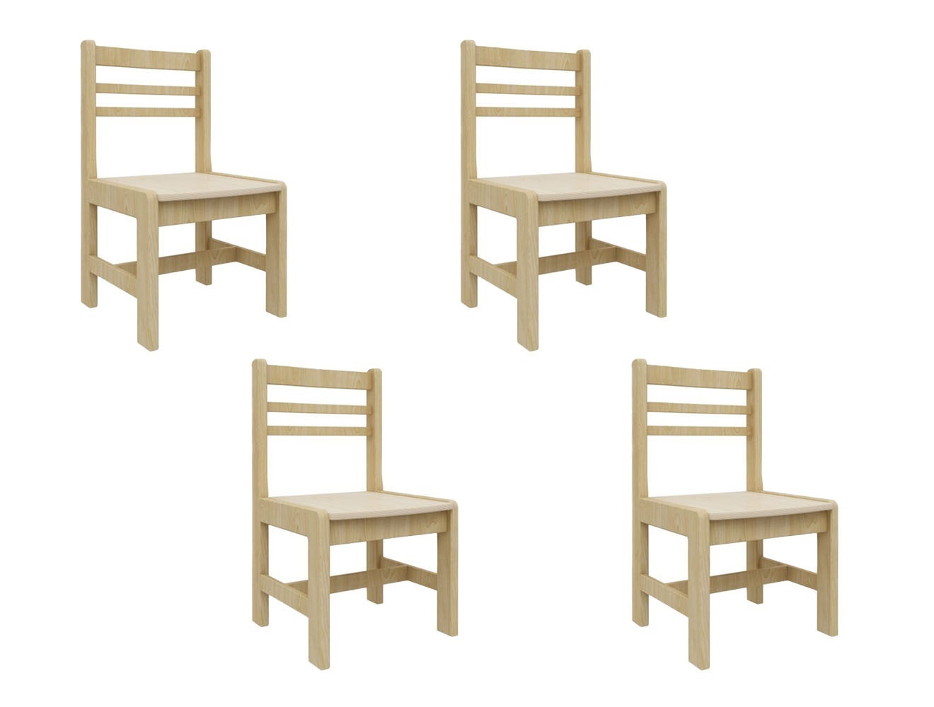 Jooyes Kids Birch Toddler Chair - H28cm 4 Pack - Cosy Abode