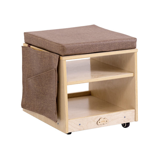 Jooyes Mobile Teacher Stool with Storage Birch Plywood - Cosy Abode