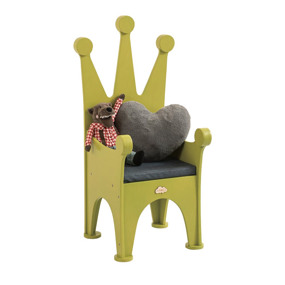 Jooyes Wooden Kids Chair Crown - Green - Cosy Abode