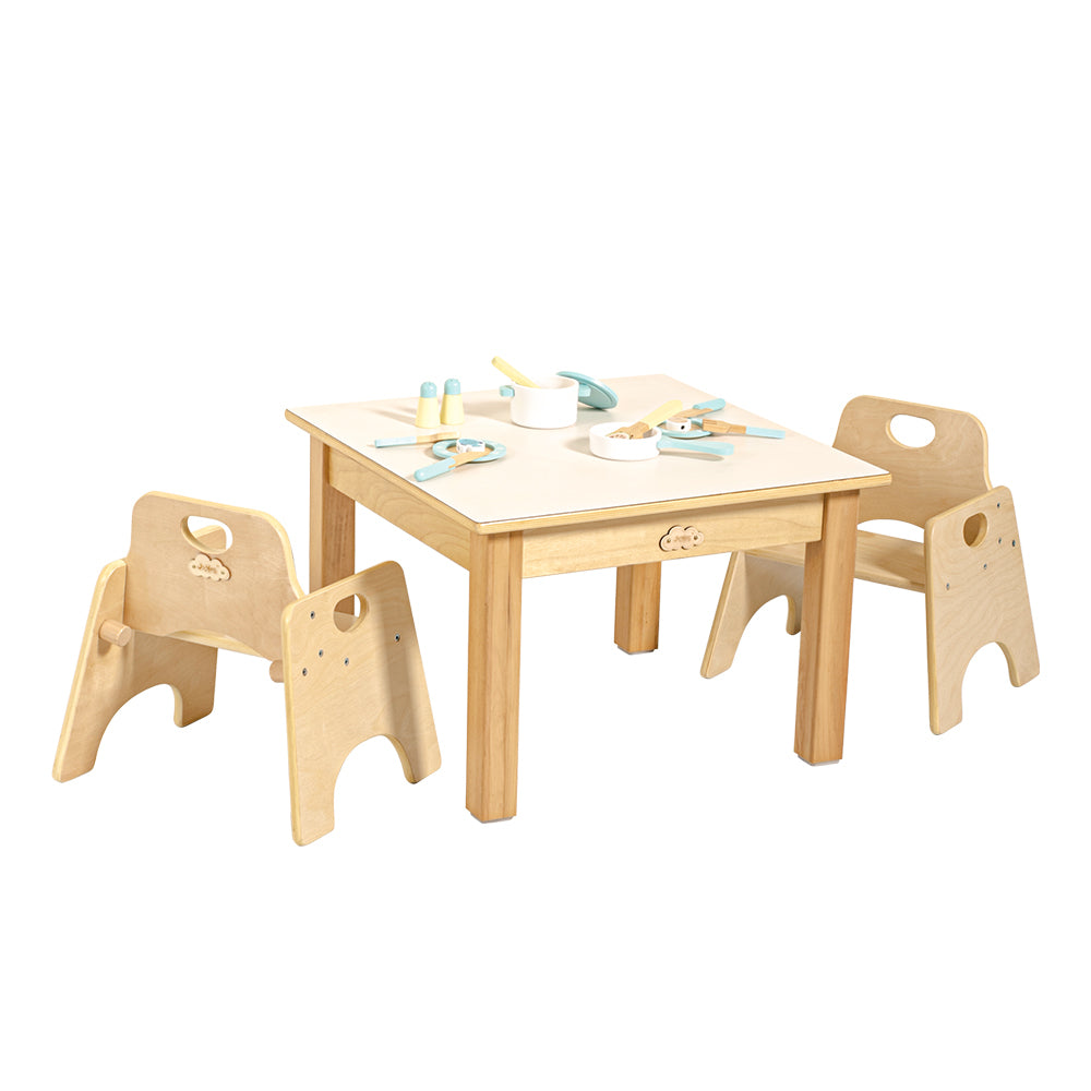 Jooyes Kids Birch Plywood White Square Table - H54cm - Cosy Abode
