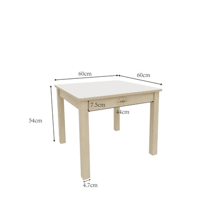 Jooyes Kids Birch Plywood White Square Table - H54cm - Cosy Abode
