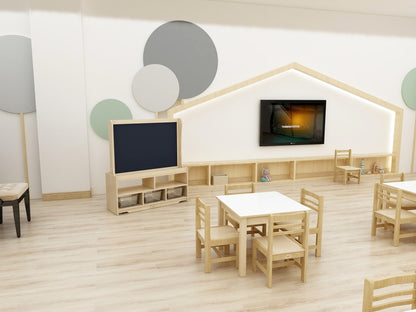 Jooyes Kids Birch and White Square Table - H58cm - Cosy Abode