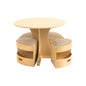Jooyes Kids Round Wooden Table with Storage Stools Beige - Set Of 5 - Cosy Abode