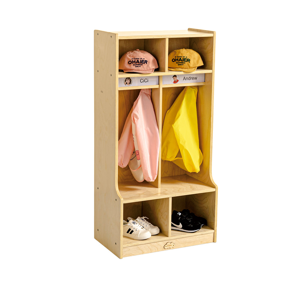 Jooyes Commercial Grade Preschool Coat Locker With Shelves - 2 Sections - Cosy Abode