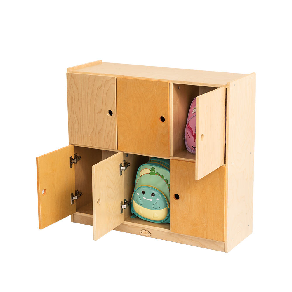 Jooyes School Bag Locker Storage Cabinet - 6 Doors - Cosy Abode