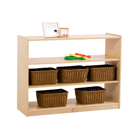Jooyes 3 Shelf Wooden Storage Cabinet Open Back H76cm - Cosy Abode